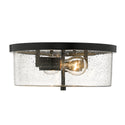 Two Light Flush Mount from the Rayne Collection in Matte Black Finish by Golden