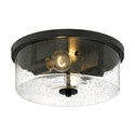 Two Light Flush Mount from the Rayne Collection in Matte Black Finish by Golden