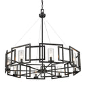 Eight Light Chandelier from the Marco BLK Collection in Matte Black Finish by Golden