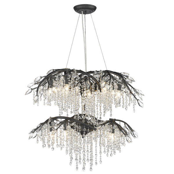 18 Light Chandelier from the Autumn Twilight BI Collection in Black Iron Finish by Golden