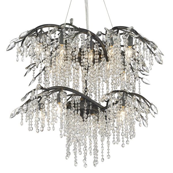 18 Light Chandelier from the Autumn Twilight BI Collection in Black Iron Finish by Golden