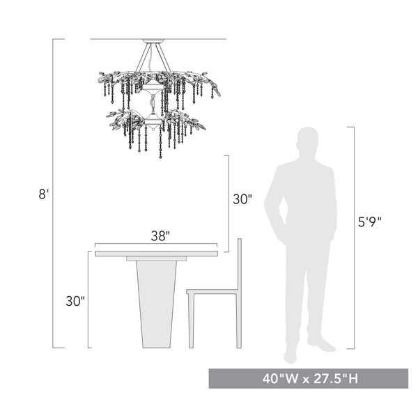 18 Light Chandelier from the Autumn Twilight BI Collection in Black Iron Finish by Golden