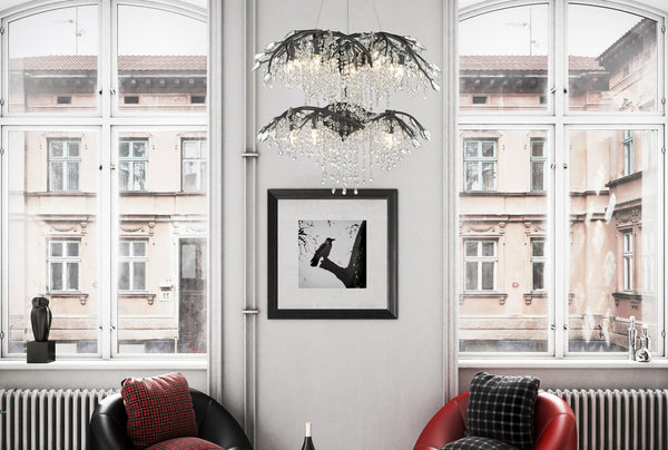 18 Light Chandelier from the Autumn Twilight BI Collection in Black Iron Finish by Golden