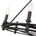 Six Light Chandelier from the Weaver Collection in Matte Black Finish by Golden