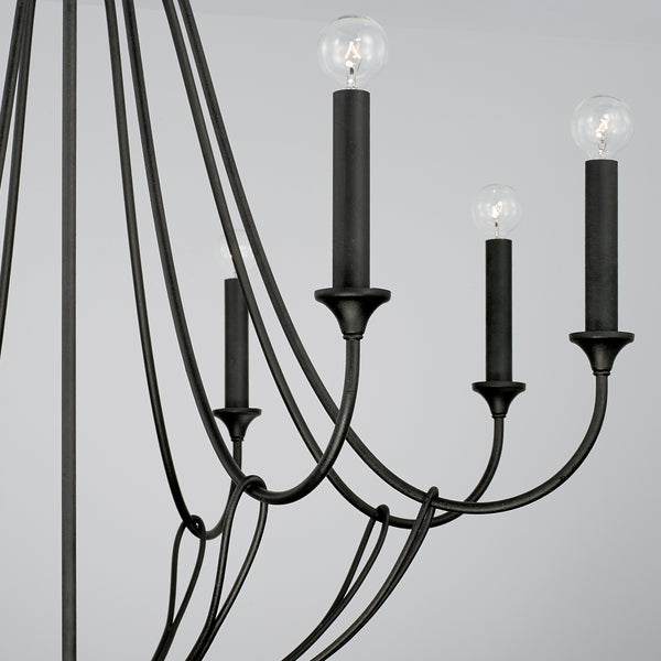 Eight Light Chandelier from the Bentley Collection in Black Iron Finish by Capital Lighting