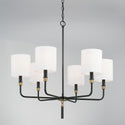 Six Light Chandelier from the Beckham Collection in Glossy Black and Aged Brass Finish by Capital Lighting