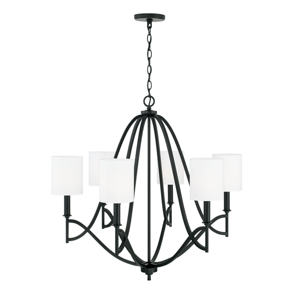 Six Light Chandelier from the Sylvia Collection in Matte Black Finish by Capital Lighting