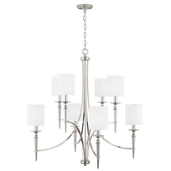 Eight Light Chandelier from the Abbie Collection in Polished Nickel Finish by Capital Lighting