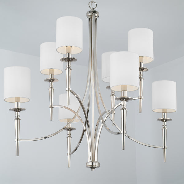 Eight Light Chandelier from the Abbie Collection in Polished Nickel Finish by Capital Lighting