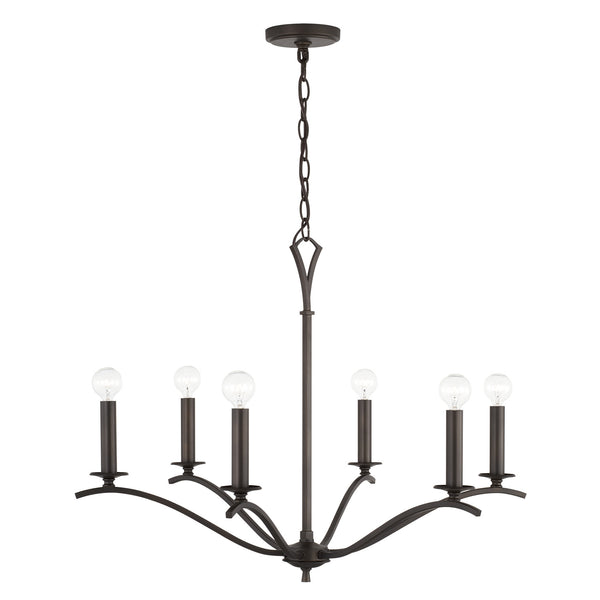 Six Light Chandelier from the Jaymes Collection in Old Bronze Finish by Capital Lighting