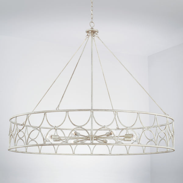 Eight Light Chandelier from the Ricci Collection in Winter White Finish by Capital Lighting