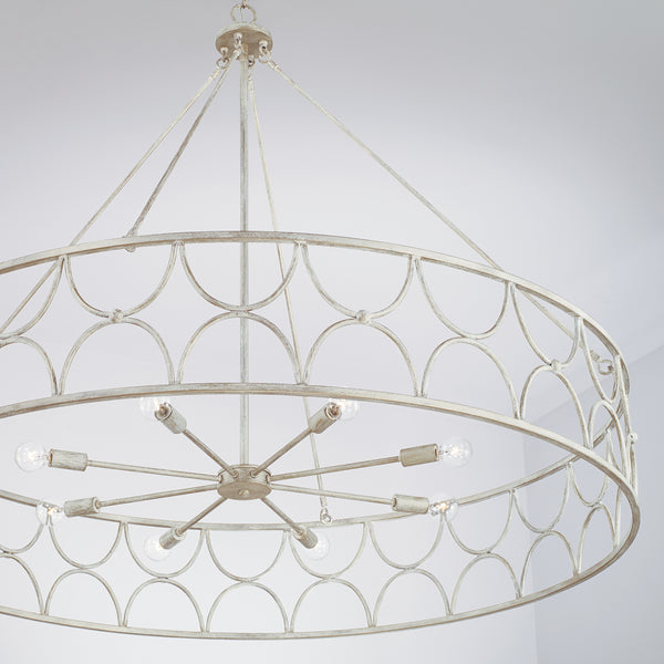 Eight Light Chandelier from the Ricci Collection in Winter White Finish by Capital Lighting