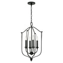 Four Light Foyer Pendant from the Bentley Collection in Black Iron Finish by Capital Lighting