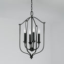 Four Light Foyer Pendant from the Bentley Collection in Black Iron Finish by Capital Lighting