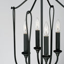 Four Light Foyer Pendant from the Bentley Collection in Black Iron Finish by Capital Lighting