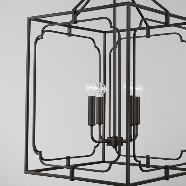 Four Light Foyer Pendant from the Merrick Collection in Old Bronze Finish by Capital Lighting
