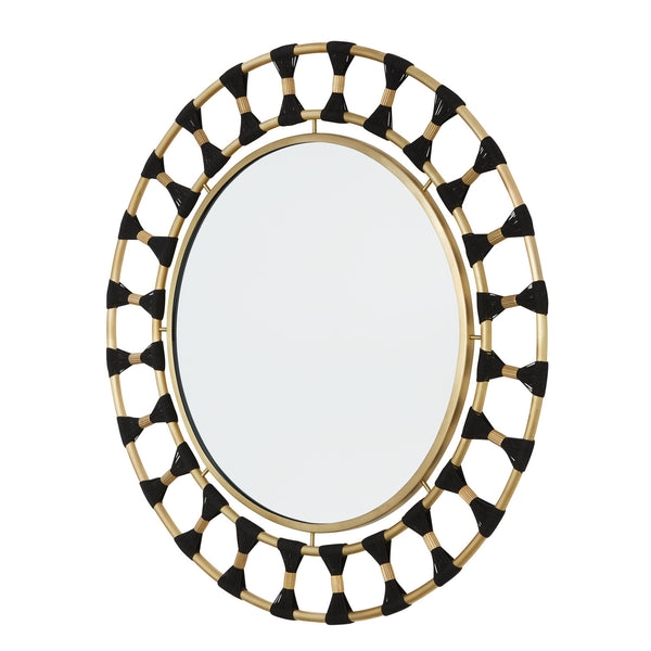 Mirror from the Mirror Collection in Black Rope and Patinaed Brass Finish by Capital Lighting