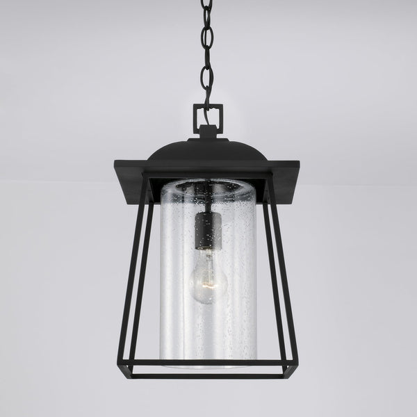 One Light Outdoor Hanging Lantern from the Durham Collection in Black Finish by Capital Lighting (Clearance Display, Final Sale)
