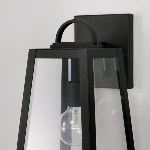 One Light Outdoor Wall Lantern from the Leighton Collection in Black Finish by Capital Lighting