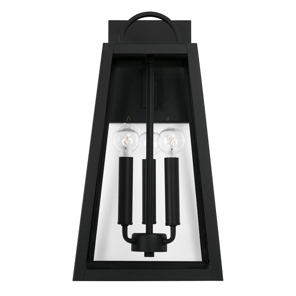 Three Light Outdoor Wall Lantern from the Leighton Collection in Black Finish by Capital Lighting