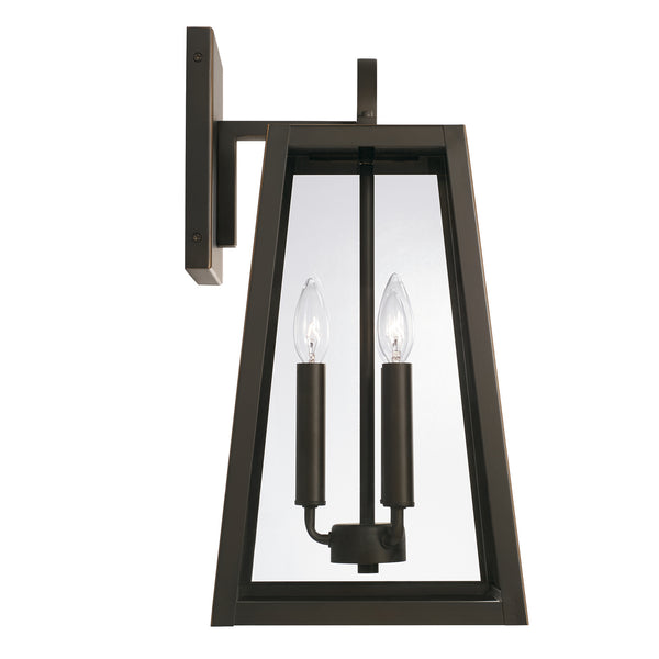 Three Light Outdoor Wall Lantern from the Leighton Collection in Oiled Bronze Finish by Capital Lighting