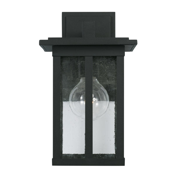 One Light Outdoor Wall Lantern from the Barrett Collection in Black Finish by Capital Lighting
