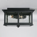 Three Light Outdoor Flush Mount from the Barrett Collection in Black Finish by Capital Lighting