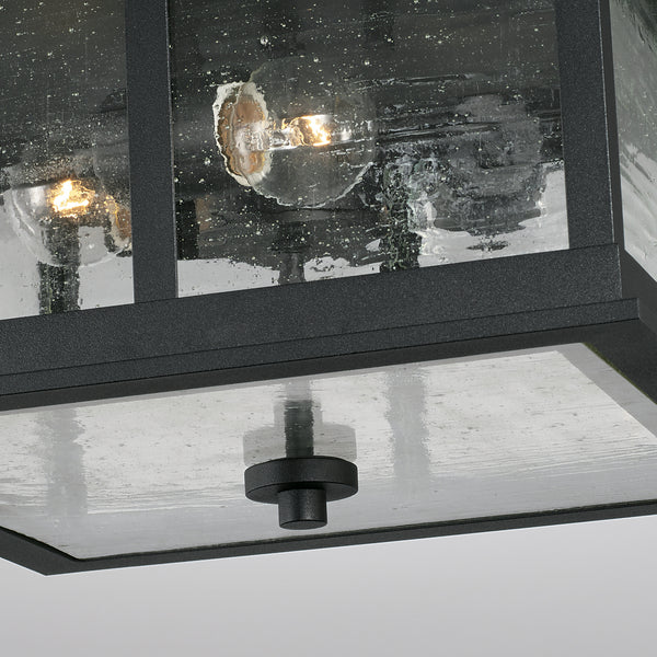 Three Light Outdoor Flush Mount from the Barrett Collection in Black Finish by Capital Lighting