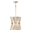 One Light Pendant from the Bianca Collection in Bleached Natural Rope and Patinaed Brass Finish by Capital Lighting