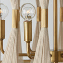 Six Light Pendant from the Bianca Collection in Bleached Natural Rope and Patinaed Brass Finish by Capital Lighting