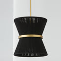 One Light Pendant from the Cecilia Collection in Black Rope and Patinaed Brass Finish by Capital Lighting