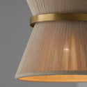 One Light Pendant from the Cecilia Collection in Bleached Natural Rope and Patinaed Brass Finish by Capital Lighting