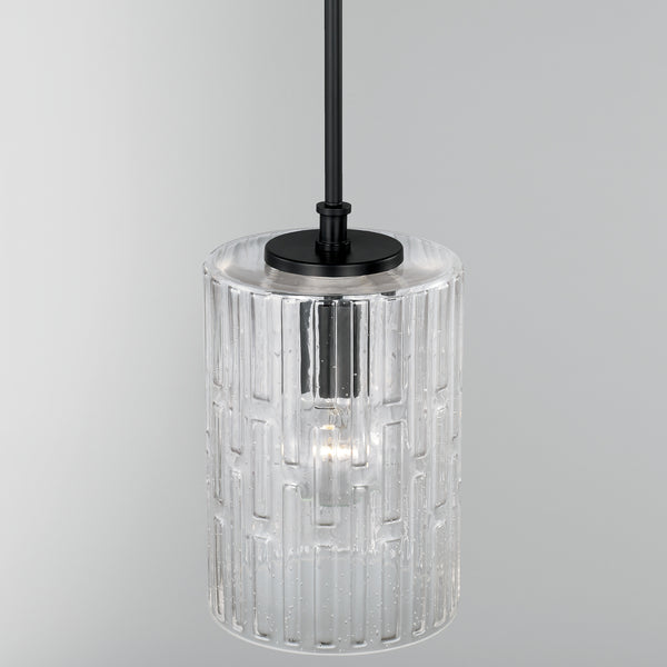 One Light Pendant from the Emerson Collection in Matte Black Finish by Capital Lighting