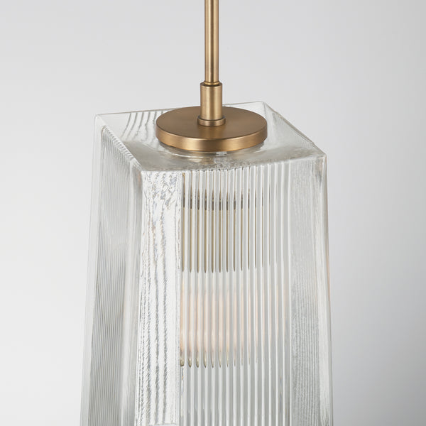 One Light Pendant from the Lexi Collection in Aged Brass Finish by Capital Lighting