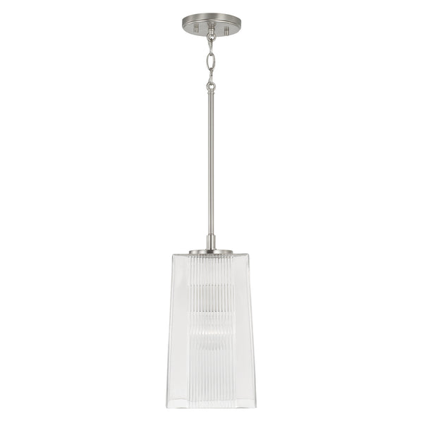 One Light Pendant from the Lexi Collection in Brushed Nickel Finish by Capital Lighting