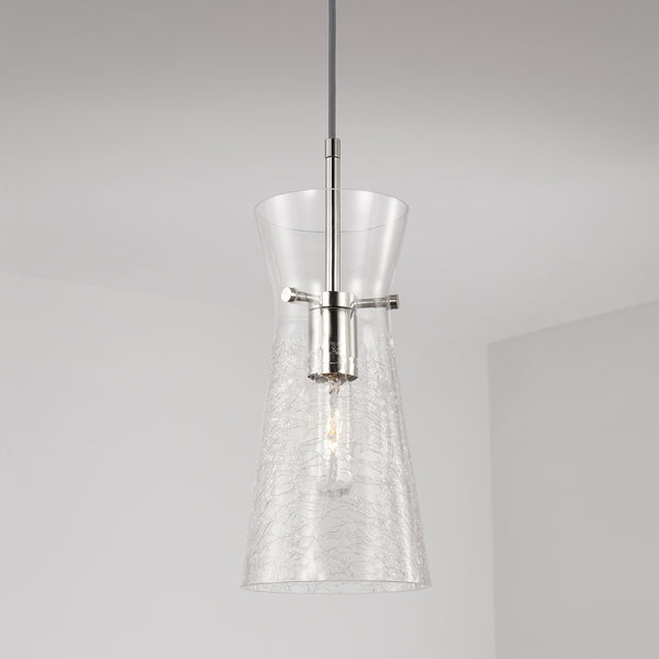 One Light Pendant from the Mila Collection in Polished Nickel Finish by Capital Lighting