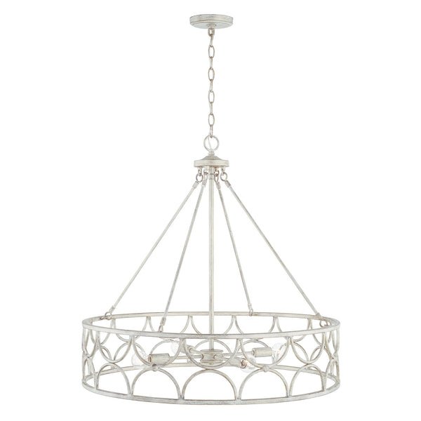 Four Light Pendant from the Ricci Collection in Winter White Finish by Capital Lighting