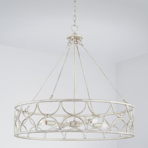 Four Light Pendant from the Ricci Collection in Winter White Finish by Capital Lighting