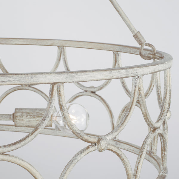 Four Light Pendant from the Ricci Collection in Winter White Finish by Capital Lighting