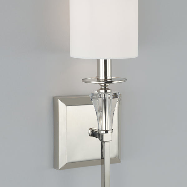 One Light Wall Sconce from the Laurent Collection in Polished Nickel Finish by Capital Lighting