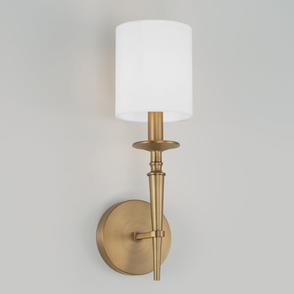 One Light Wall Sconce from the Abbie Collection in Aged Brass Finish by Capital Lighting