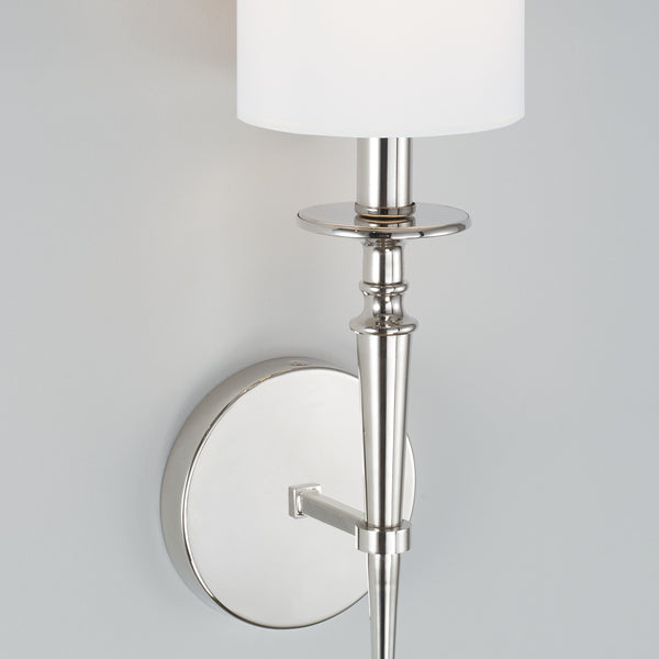 One Light Wall Sconce from the Abbie Collection in Polished Nickel Finish by Capital Lighting