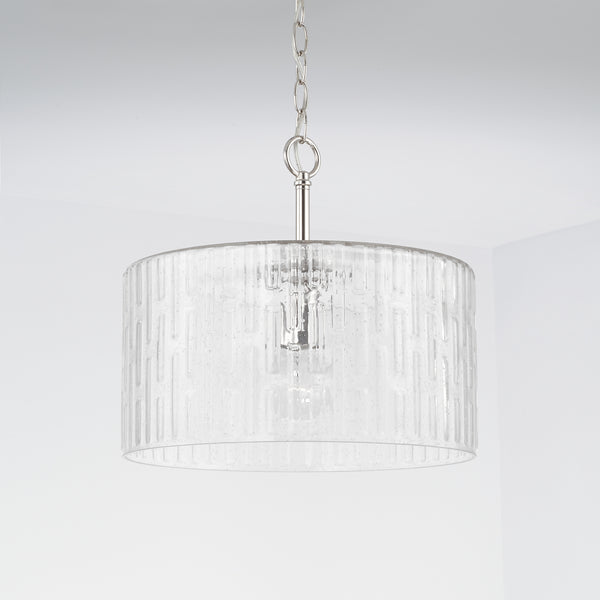 One Light Semi-Flush Mount from the Emerson Collection in Polished Nickel Finish by Capital Lighting