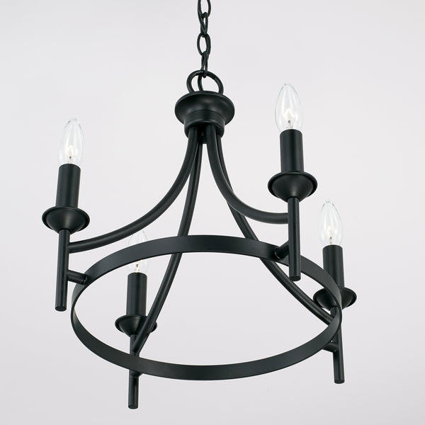 Four Light Semi-Flush Mount from the Peyton Collection in Matte Black Finish by Capital Lighting