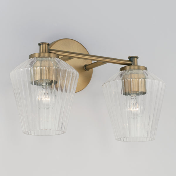 Two Light Vanity from the Beau Collection in Aged Brass Finish by Capital Lighting