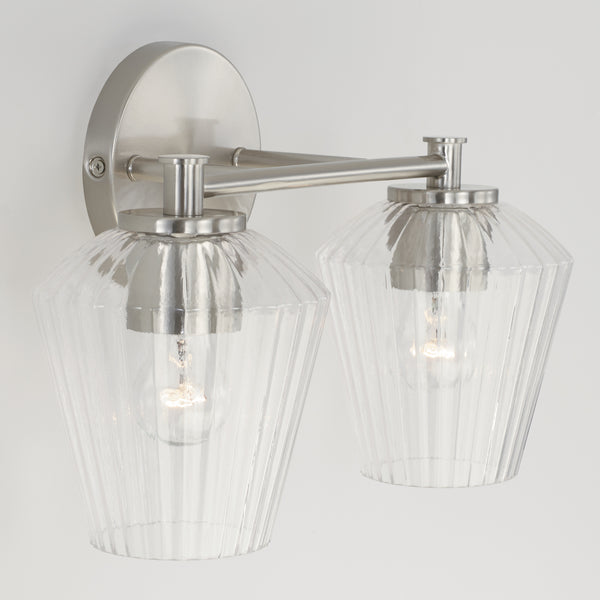 Two Light Vanity from the Beau Collection in Brushed Nickel Finish by Capital Lighting