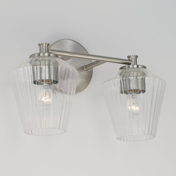 Two Light Vanity from the Beau Collection in Brushed Nickel Finish by Capital Lighting