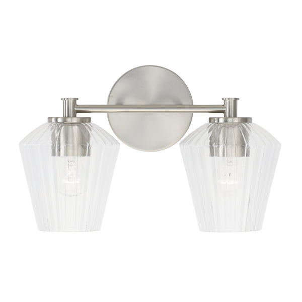 Two Light Vanity from the Beau Collection in Brushed Nickel Finish by Capital Lighting