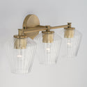 Three Light Vanity from the Beau Collection in Aged Brass Finish by Capital Lighting