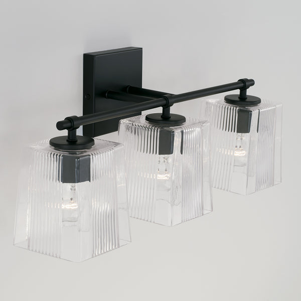 Three Light Vanity from the Lexi Collection in Matte Black Finish by Capital Lighting